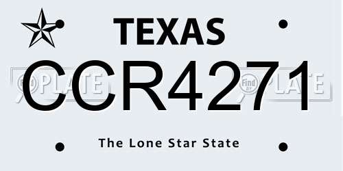 CCR4271 Texas License Plate