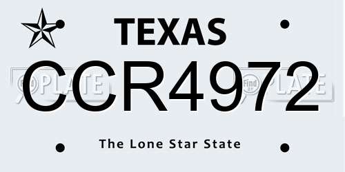 CCR4972 Texas License Plate