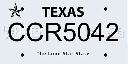 CCR5042 Texas License Plate