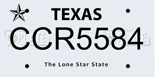 CCR5584 Texas License Plate