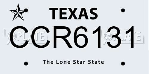 CCR6131 Texas License Plate