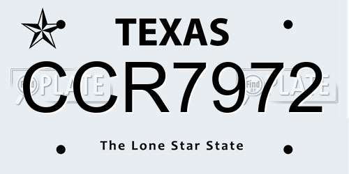 CCR7972 Texas License Plate