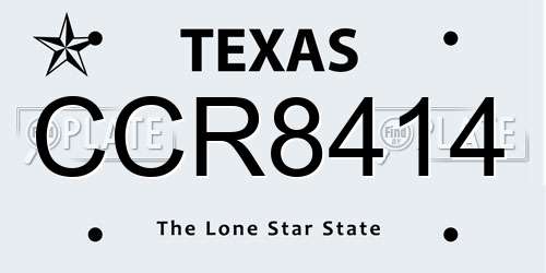 CCR8414 Texas License Plate