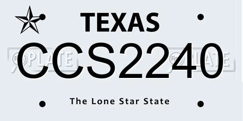 CCS2240 Texas License Plate