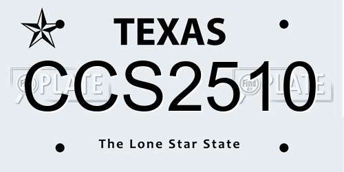 CCS2510 Texas License Plate