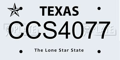 CCS4077 Texas License Plate
