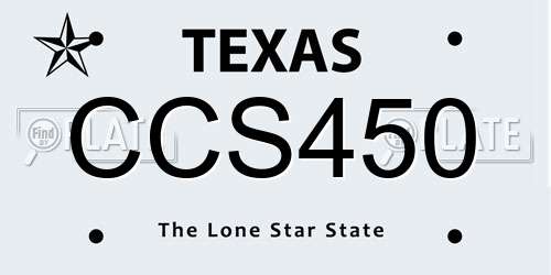 CCS450 Texas License Plate