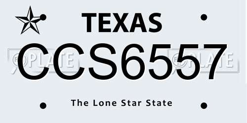 CCS6557 Texas License Plate
