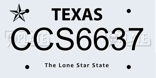 CCS6637 Texas License Plate