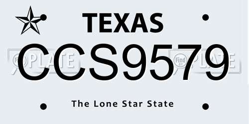 CCS9579 Texas License Plate