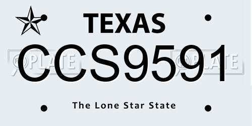 CCS9591 Texas License Plate