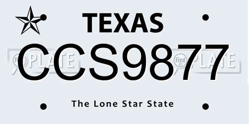 CCS9877 Texas License Plate
