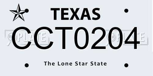 CCT0204 Texas License Plate