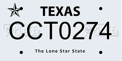 CCT0274 Texas License Plate