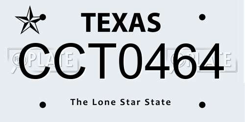 CCT0464 Texas License Plate