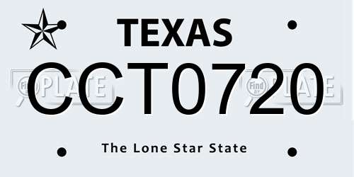 CCT0720 Texas License Plate