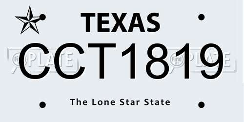 CCT1819 Texas License Plate