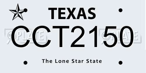 CCT2150 Texas License Plate