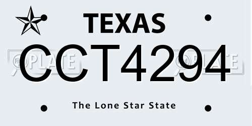 CCT4294 Texas License Plate