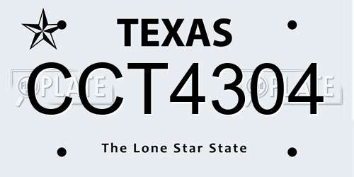 CCT4304 Texas License Plate