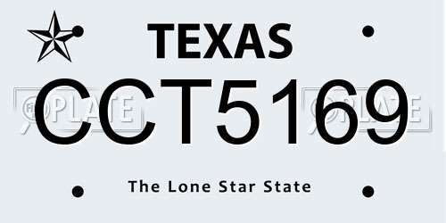 CCT5169 Texas License Plate