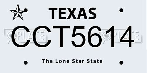CCT5614 Texas License Plate