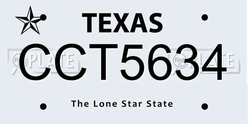 CCT5634 Texas License Plate