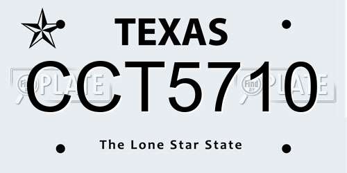 CCT5710 Texas License Plate
