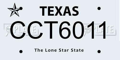 CCT6011 Texas License Plate
