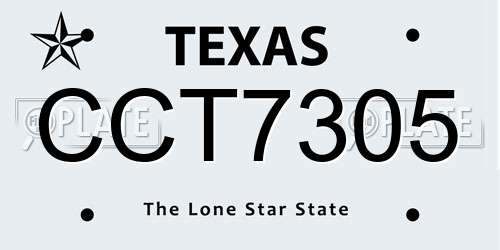 CCT7305 Texas License Plate