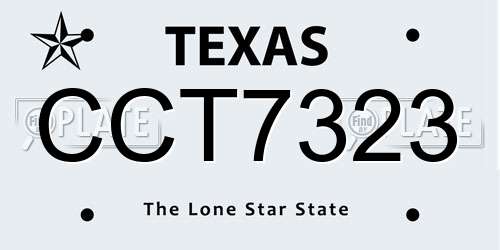 CCT7323 Texas License Plate