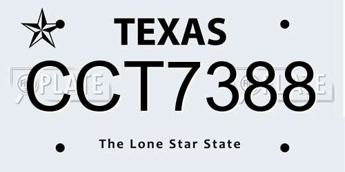 CCT7388 Texas License Plate