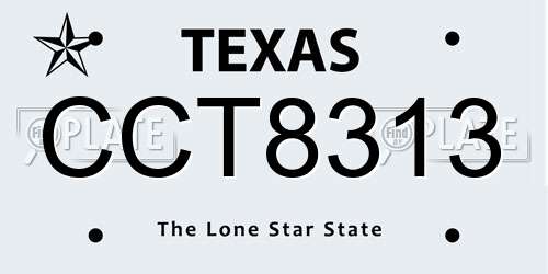 CCT8313 Texas License Plate