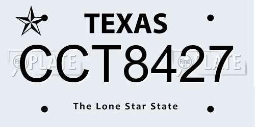 CCT8427 Texas License Plate