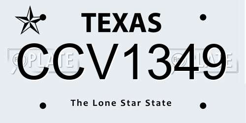 CCV1349 Texas License Plate
