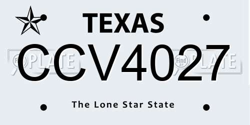 CCV4027 Texas License Plate