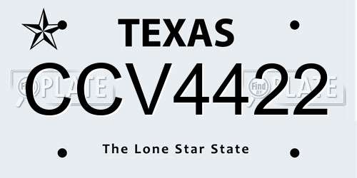 CCV4422 Texas License Plate
