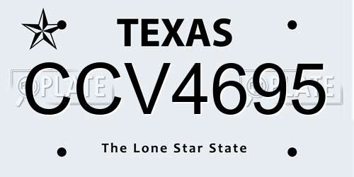 CCV4695 Texas License Plate