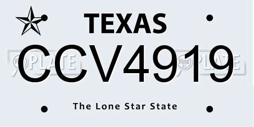 CCV4919 Texas License Plate