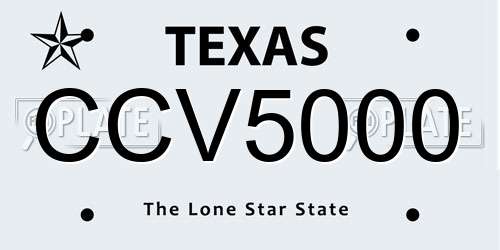 CCV5000 Texas License Plate
