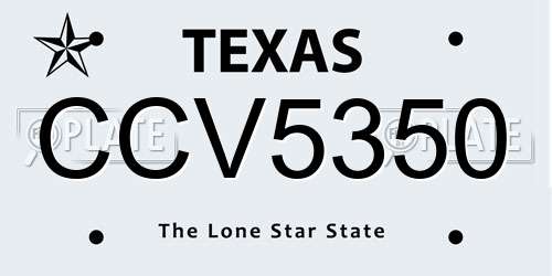 CCV5350 Texas License Plate