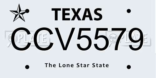 CCV5579 Texas License Plate