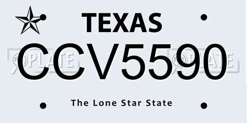 CCV5590 Texas License Plate