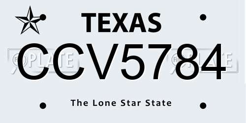 CCV5784 Texas License Plate