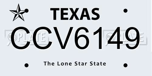 CCV6149 Texas License Plate