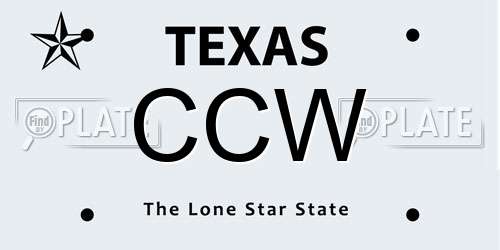 CCW Texas License Plate