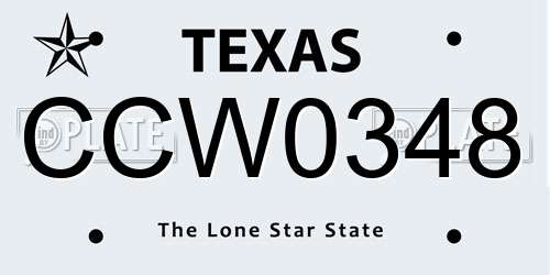 CCW0348 Texas License Plate