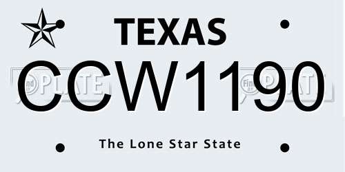 CCW1190 Texas License Plate