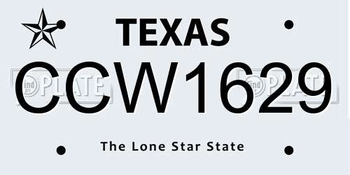 CCW1629 Texas License Plate