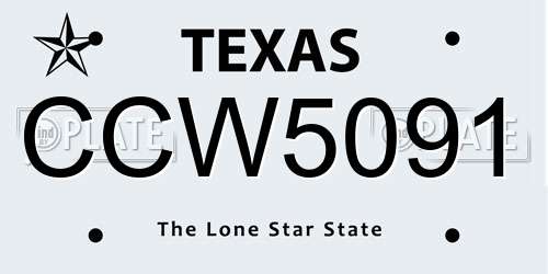 CCW5091 Texas License Plate